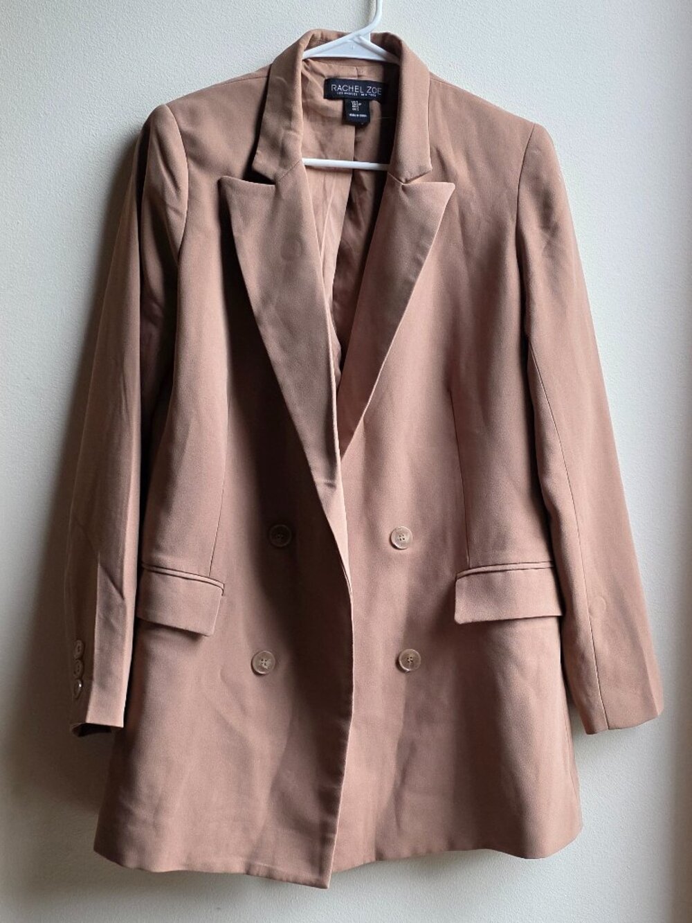 Rachel Zoe Oversized Camel Brown Double Breasted Blazer Jacket Size Small
